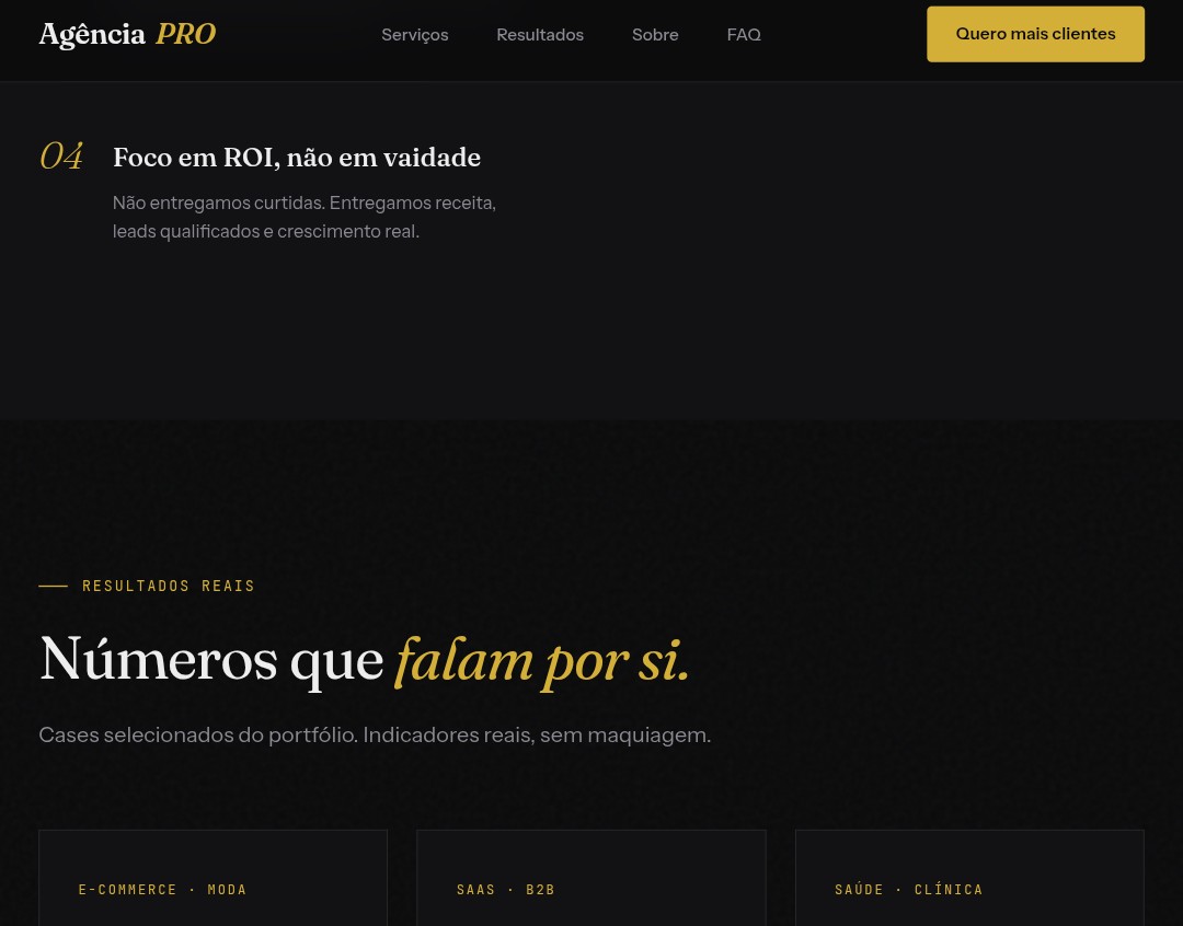 Landing page AgênciaPRO — marketing digital